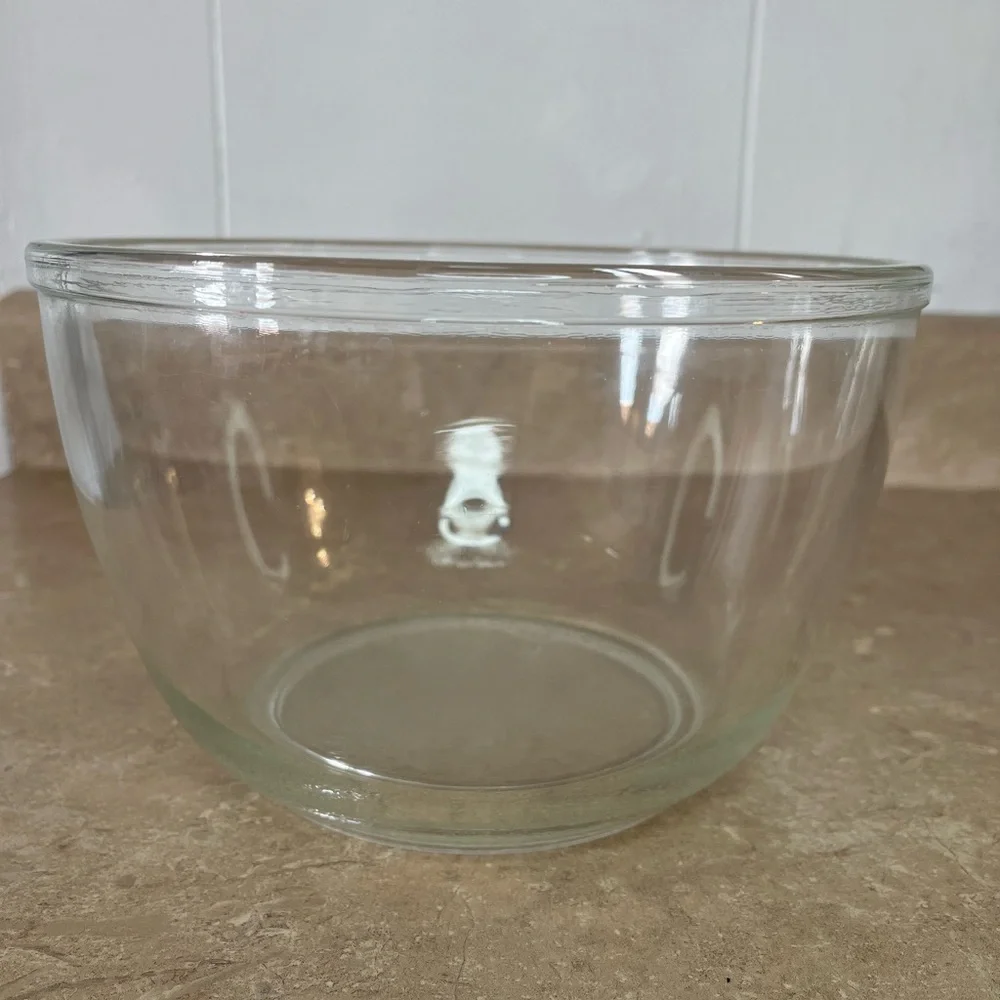Vintage Clear Glass Mixing Bowl - Simple Kitchen Essential